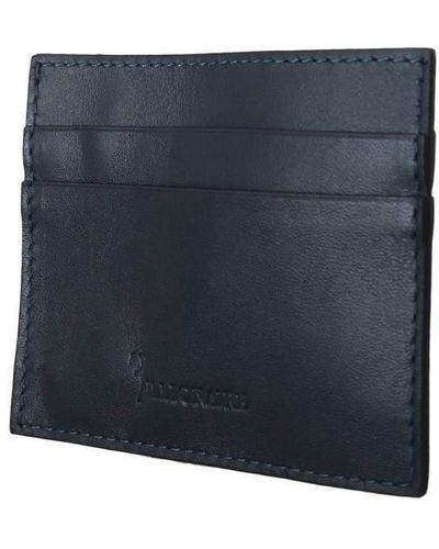 Billionaire Italian Couture Leather Cardholder Wallet - Blue