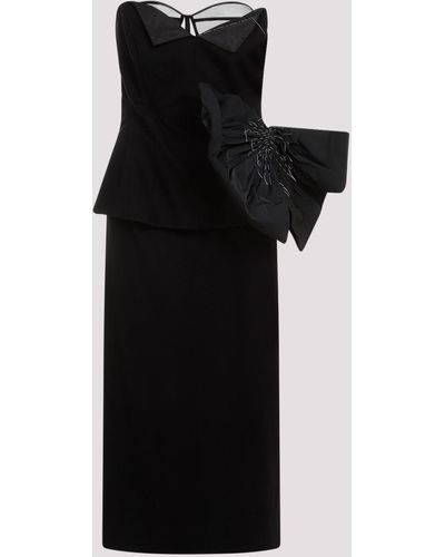 Maison Margiela Black Virgin Wool Midi Dress