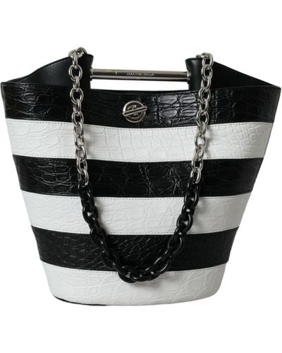 Balenciaga Chic Crocodile Leather Maxi Bucket Bag - Black