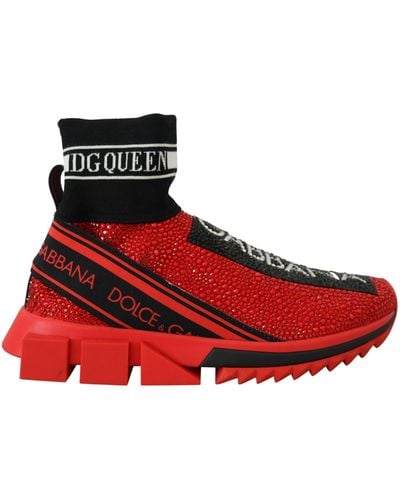 Dolce & Gabbana Exquisite Sorrento Slip-On Trainers - Red