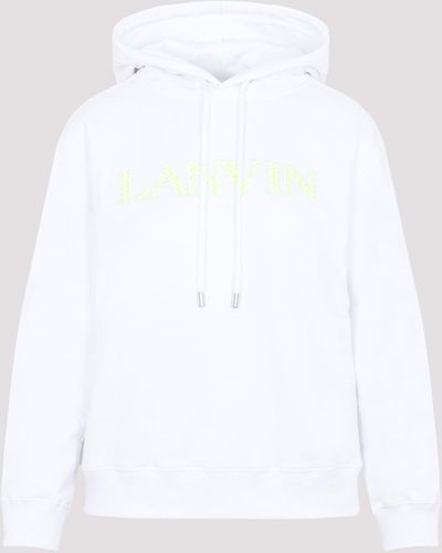 Lanvin White Cotton Classic Fit Hoodie With Logo