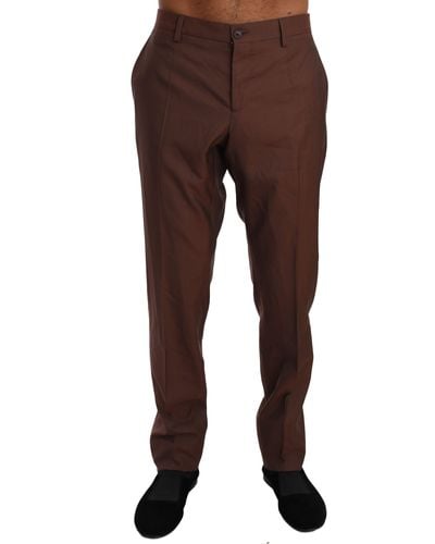 Dolce & Gabbana Dolce Gabbana Wool Silk Formal Pants Pants - Brown