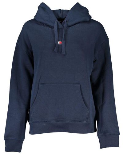 Tommy Hilfiger Chic Hooded Sweatshirt With Logo Detail - Blue