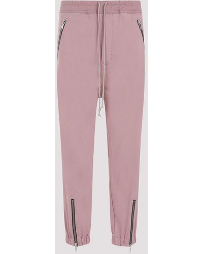 Rick Owens Dusty Pink Tectuatl Track Cotton Trousers