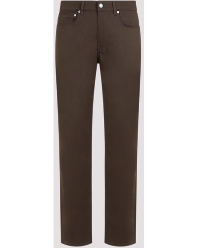 Dunhill Moss Green 5 Pocket Cotton Pants - Brown