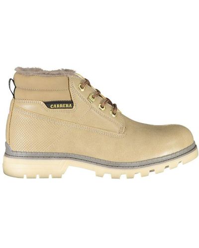 Carrera Lace-Up Boots With Contrast Details - Natural