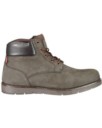 Levi's Brown Polyester Boot - Gray