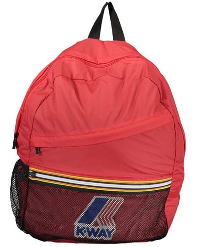 K-Way Chic Urban Backpack With Contrasting Accents - Red