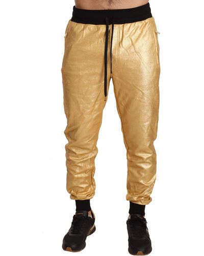 Dolce & Gabbana Gold Pig Of The Year Cotton Pants Pants - Black