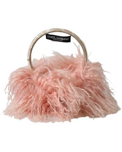 Dolce & Gabbana Pink Shearling Fur Winter Warmer Headband Ear Muffs