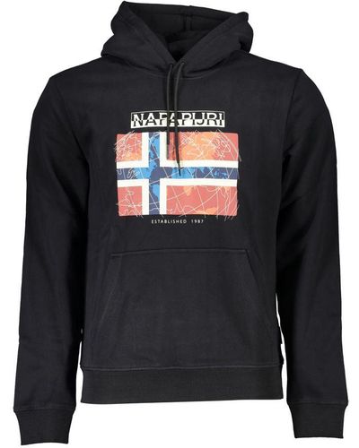 Napapijri Sleek Hooded Fleece Sweatshirt - Black