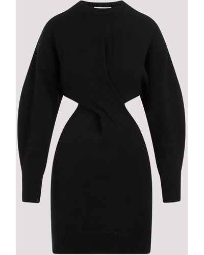 Alexander McQueen Black Wool Mini Dress