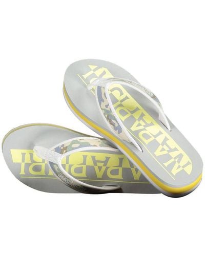 Napapijri Contrasting Logo Flip Flops - Green