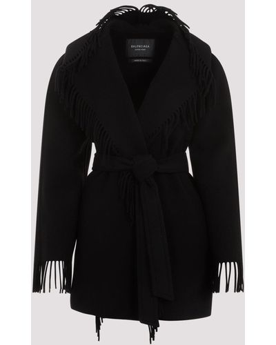 Balenciaga Black Fringe Wool Jacket