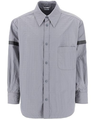 Thom Browne Nylon Ripstop Overshirt In - Gray