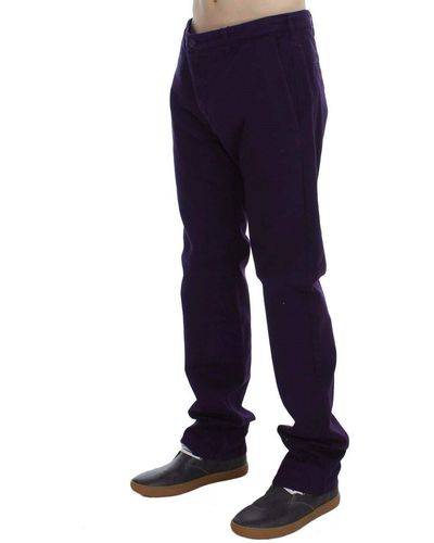 Gianfranco Ferré Purple Cotton Stretch Purple Fit Pants