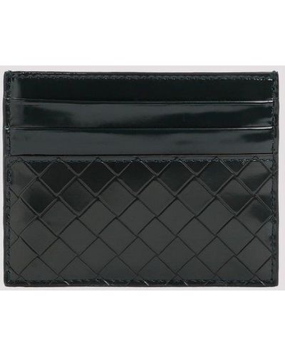Bottega Veneta Inkwell Black Vernice Intreccio Patent Leather Card Case