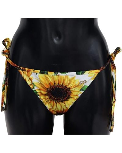 Dolce & Gabbana Sunflower Swimwear Beachwear Bikini Bottom - Blue
