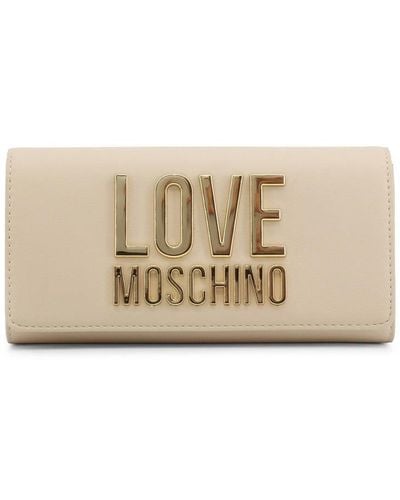 Love Moschino Plaque-logo Wallet - Natural