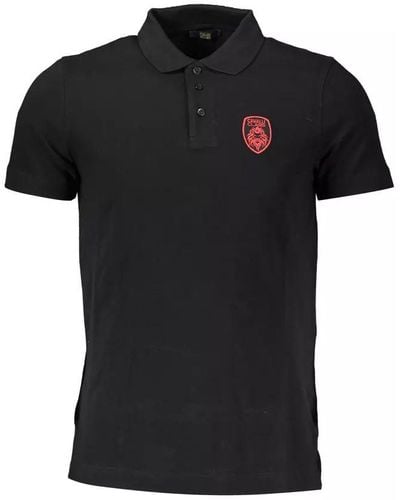 Class Roberto Cavalli Black Cotton Polo Shirt