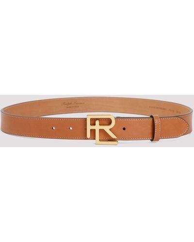 Ralph Lauren Purple Label Brown Calf Leather Rl Belt