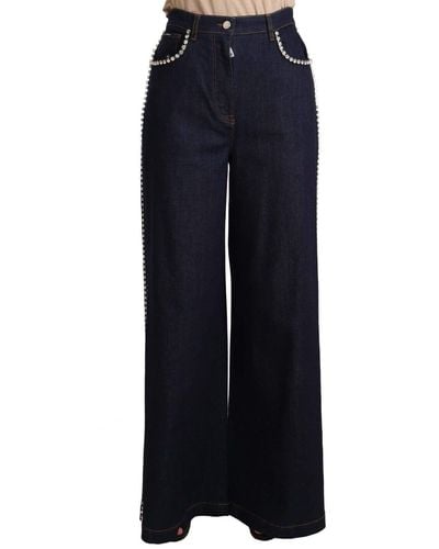 Dolce & Gabbana Elegant Dark Flare Denim Jeans - Blue