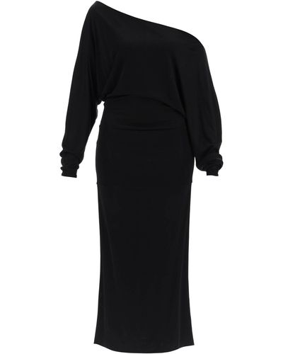 Khaite Off-Shoulder Maxi Dress - Black