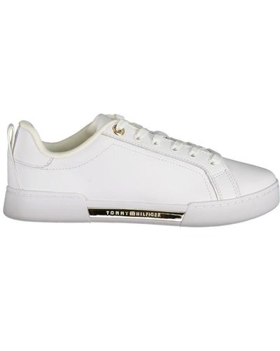 Tommy Hilfiger Chic Lace-Up Trainers With Contrast Detail - White