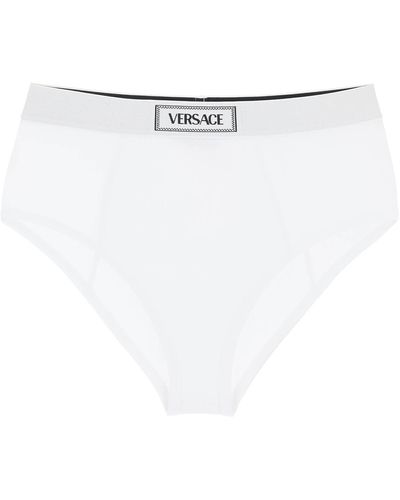 Versace Ribbed Briefs With '90S Logo - White
