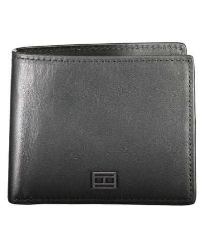 Tommy Hilfiger Black Leather Wallet - Grey