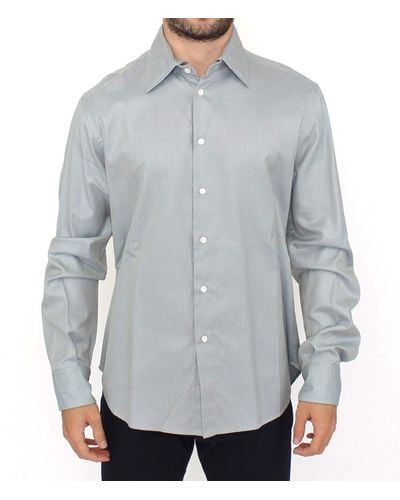 Ermanno Scervino Elegance Unleashed Casual Button-Front Shirt - Grey