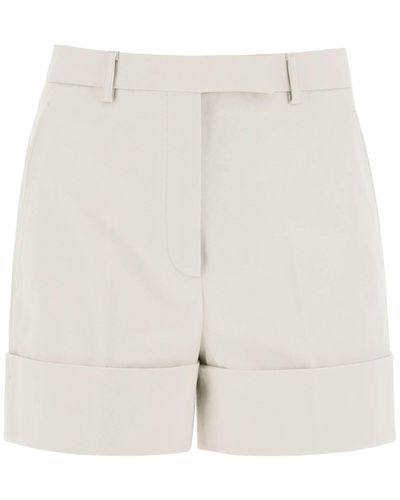 Thom Browne Shorts In Cotton Gabardine - White