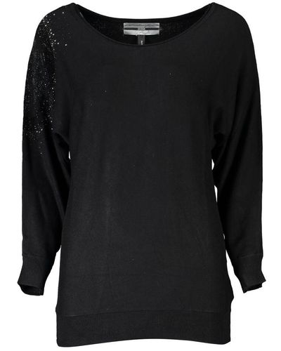 Guess Elegant Long Sleeve Rhinestone Jumper - Black