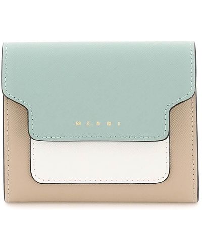 Marni Bi-fold Wallet With Flap - Blue