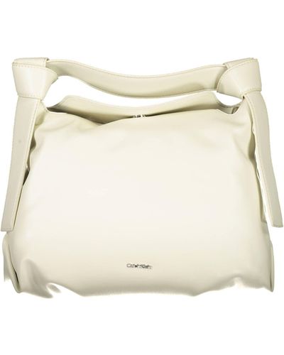 Calvin Klein Elegant Shoulder Bag With Contrasting Details - Natural