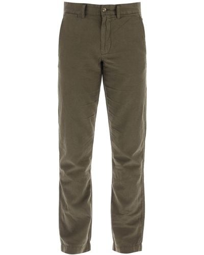 Polo Ralph Lauren Linen And Cotton Blend Trousers For - Green
