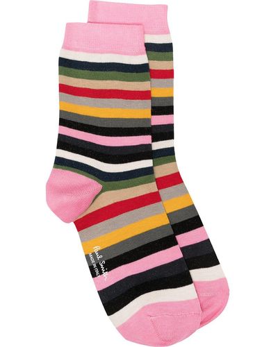 Paul Smith Striped Cotton Socks - Black