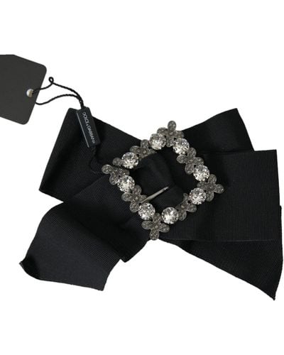Dolce & Gabbana Swarovski Crystal Embellished Hair Clip - Black