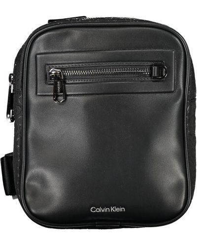 Calvin Klein Sleek Urban Shoulder Bag With Contrast Details - Black