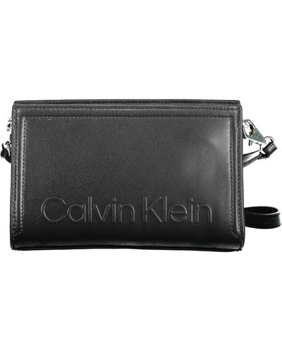 Calvin Klein Elegant Shoulder Bag With Sleek Logo Detail - Black
