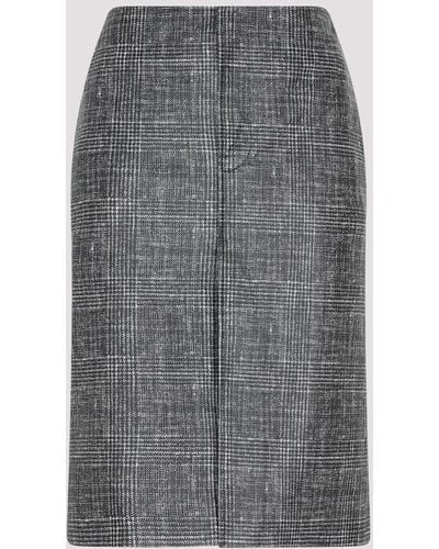 Bottega Veneta Printed Leather Midi Skirt - Gray