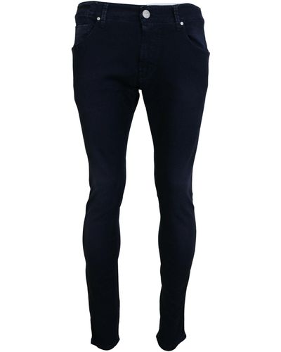 Acht Blue Cotton Tapered Slim Fitcasual Denim Jeans