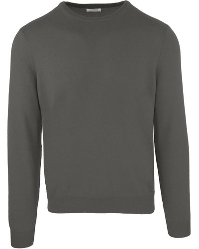 Malo Luxury Anthracite Wool And Cashmere Round Neck Jumper - Grey