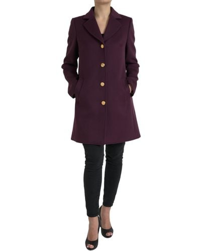 Dolce & Gabbana Elegant Wool-Cashmere Trench Coat - Purple