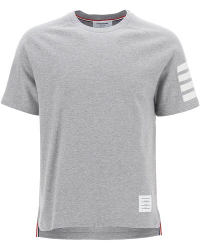 Thom Browne 4 Bar Crew Neck T Shirt - Gray