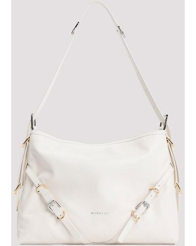 Givenchy Ivory Leather Voyou Medium Bag - White