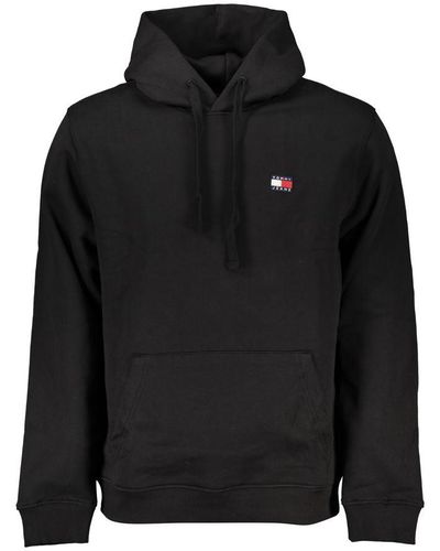 Tommy Hilfiger Sleek Cotton Hooded Sweatshirt - Black