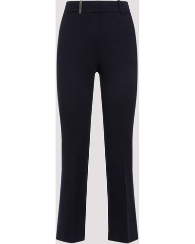 Peserico Blue Cotton Ottoman Flared Trousers