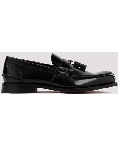 Church's Black Tiverton Brushed Calf Leather Loafers