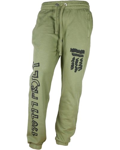 DIEGO VENTURINO Green Cotton Printed Trousers Trousers